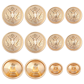 Olycraft 40Pcs 2 Style 1-Hole Alloy Buttons, for Sewing Crafting, Half Round with Badge Pattern