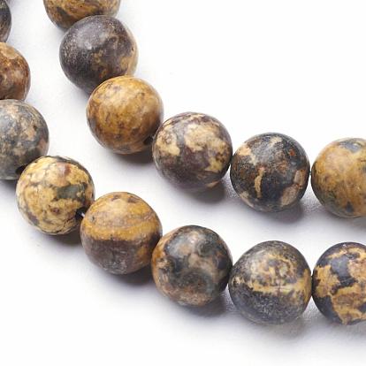 Природных драгоценных камней leopardskin круглых бусин пряди