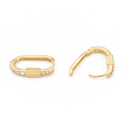 Овальные серьги-кольца из прозрачного циркония, стеллаж для латунных украшений для женщин, без кадмия и без свинца