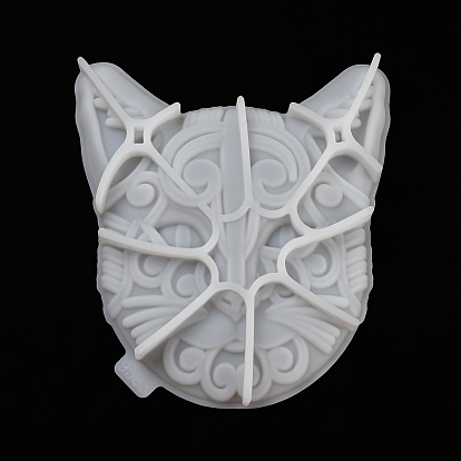 Moldes de silicona diy con cara de gato, moldes de resina, para resina uv, fabricación de decoración de resina epoxi