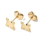 304 Stainless Steel Stud Earring Findings, Square with Round Tray Earring Settings, with Ear Nuts
