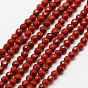 Natural Red Jasper Bead Strands, Faceted Round