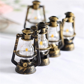 Miniature Plastic Kerosene Lamp Display Decorations, for Dollhouse, Rectangle