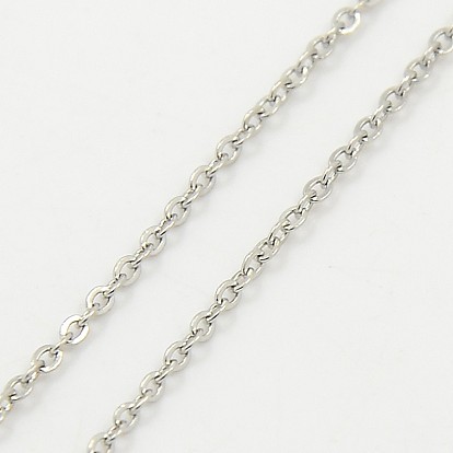 304 Stainless Steel Cable Chain Necklaces, with Lobster Claw Clasps, 17.7 inch(45cm)