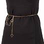 304 Stainless Steel Body Chain Belt, Women's Belly Waist Chain, Textured Heart