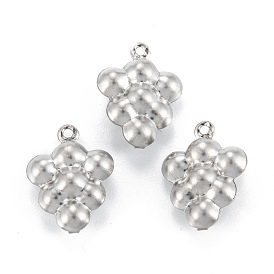 316 Surgical Stainless Steel Charms, Grapes
