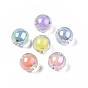 Transparent Acrylic Beads, Bead in Bead, Round, AB Color