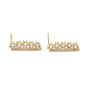 Rectangle Rack Plating Brass Cubic Zirconia Stud Earrings for Women, Long-Lasting Plated, Lead Free & Cadmium Free