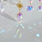 Carillons éoliens en verre, décorations de pendentif attrape-soleil, fleur/soleil/oeil