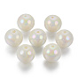 Cuentas de perlas de imitación de acrílico, color de ab chapado, rondo