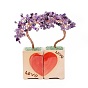 Coeur arbre d'argent pierres précieuses naturelles bonsaï décorations d'affichage, pour la décoration de bureau à domicile bonne chance