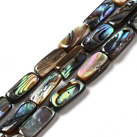 Natural Paua Shell Beads Strands, Rectangle