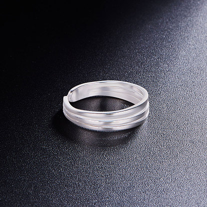 Кольцо-манжета shegrace 925 из стерлингового серебра, с тремя полосами, Размер 4