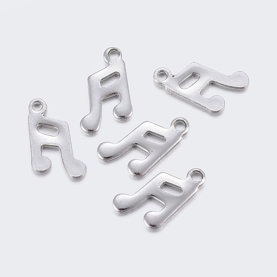 304 Stainless Steel Charms, Musical Note