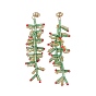 Серьги-гвоздики с плетеными ветками, золотые 304 рождественские серьги из нержавеющей стали для женщин