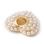 Placage en rack écologique perles européennes en laiton, avec de l'acrylique perle des perles d'imitation, Perles avec un grand trou   , plaqué longue durée, sans plomb et sans cadmium, cœur