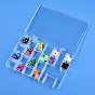 Polystyrene Bead Storage Containers, 22 Compartments Organizer Boxes, with Hinged Lid, Rectangle