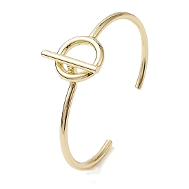 Ring Shape Brass Cuff Bangles, Long-Lasting Plated, Lead Free & Cadmium Free