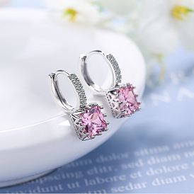 Elegant Zircon Stone Ear Studs - Simple, Sweet, Full of Diamonds - Copper