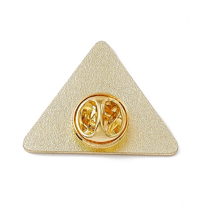 Triangle with Eye Enamel Pin, Light Gold Alloy Word Brooch for Backpack Clothes