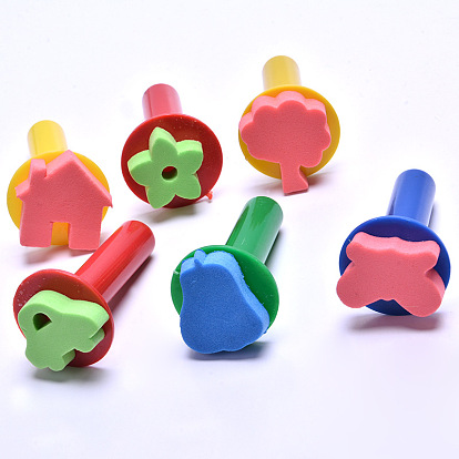 Plastic and Sponge Stamp, Painting Tools for Children, Mixed Shapes