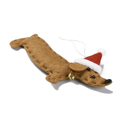 Decoraciones colgantes de tela no tejida dachshund, para adornos colgantes de árboles de navidad