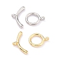 Rack Plating Brass Toggle Clasps, Long-Lasting Plated, Ring