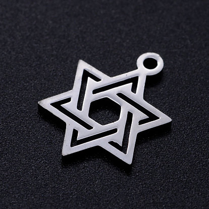Pendentifs en acier inoxydable, pour juif, étoile de david