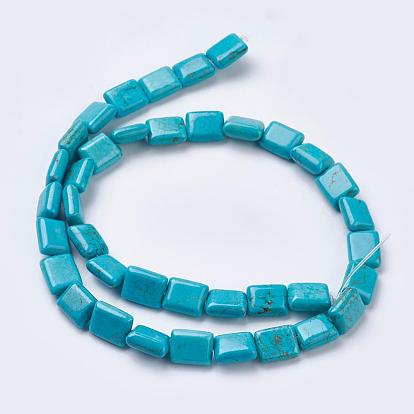 Natural Magnesite Beads Strands, Dyed, Rectangle