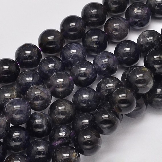 Natural Cordierite/Iolite/Dichroite Round Bead Strands