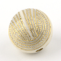 Round Plating Acrylic Beads, Golden Metal Enlaced, 15.5x16mm, Hole: 2.5mm, about 225pcs/500g