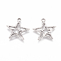 Tibetan Style Alloy Pendants, Lead Free and Cadmium Free, Star for Christmas Day, 23x20.5x2mm, hole: 1.5mm