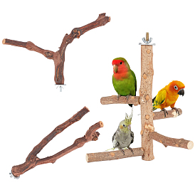AHANDMAKER Satinwood Parrot Standing Twig, with Iron Finding, Pet Supplies