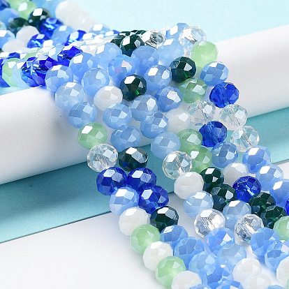 Glass Beads Strands, Faceted, Rondelle