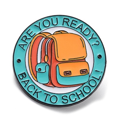 Backpack/Pencil/Book Back to School Theme Enamel Pins, Black Alloy Brooch for Backpack Clothes
