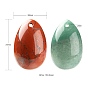 6Pcs 6 Style Natural Mixed Gemstone Pendants, Easter Egg Stone