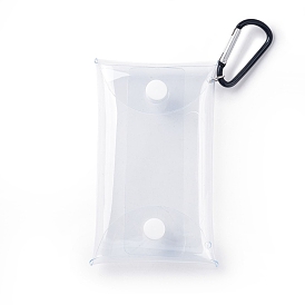 Sacs de rangement à fermoir à clé en pvc transparent imperméable à l'eau, avec fermoir en alliage d'aluminium et bouton en plastique, pour écouteur coin rouge à lèvres organisateur d'accessoires cosmétiques