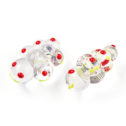 Transparent Acrylic Beads, with Enamel, Cloud