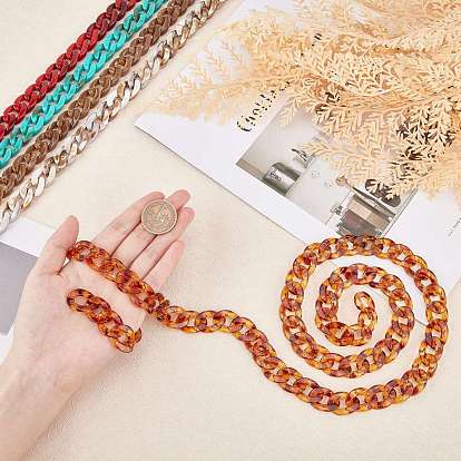 Gorgecraft Handmade Acrylic Curb Chains, Imitation Gemstone, for Handbag Chain Making