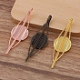 Iron Hair Bobby Pin Findings, with Brass Flat Round Bezel Settings