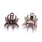 Alloy Pendants, Lead Free and Cadmium Free, Spider, about 18mm long, 14mm wide, 3mm thick, hole: 2mm