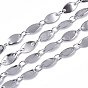 Ion Plating(IP) 304 Stainless Steel Link Chains, Horse Eye Sequin Chains, Soldered