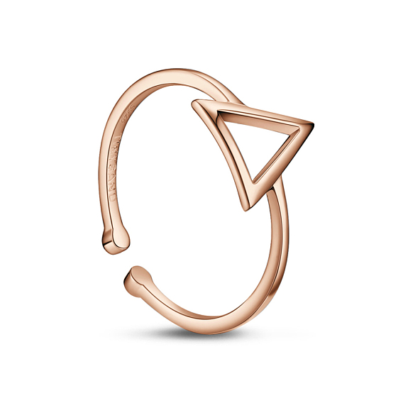 Tinysand 925 минимальное кольцо на палец из стерлингового серебра, манжеты кольца, открытые кольца, треугольные, Размер 7