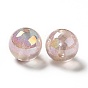 Perlas de acrílico iridiscentes arcoíris transparentes chapadas en uv, perlas de brillo, rondo