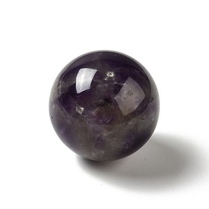 Natural Amethyst Beads, No Hole/Undrilled, Round