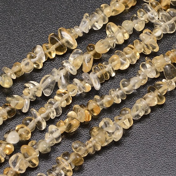 Chips Natural Citrine Beads Strands, 3~8x3~12x3~5mm, Hole: 1mm, about 32 inch