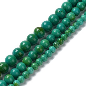 Natural Howlite Beads Strands, Dyed, Round