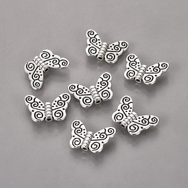 Tibetan Style Alloy Beads, Lead Free & Cadmium Free, Butterfly, 11x15x1.5mm, Hole: 1.5mm