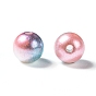 Cuentas de perlas de imitación de plástico ABS del arco iris, gradiente de perlas de sirena, rondo