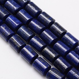 Lapis lazuli naturelles colonne brins de perles, teint, 12x8mm, Trou: 1mm, Environ 32 pcs/chapelet, 15.1 pouce